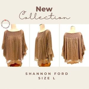 Shannon Ford Tan Blouse. Size L